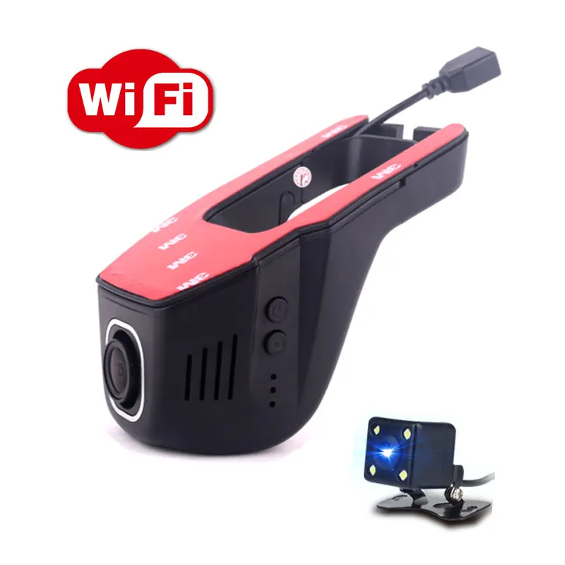 Car DVR WIFI 1080P Double lens Car mini Cameras rearview mirror Registrator Dashcam Recorder Camcorder Loop video 170 Degree