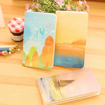 

Mini Cute Kawaii Diary Drawing Painting Notebook With Lined Paper Vintage Retro Notepad Book For Kids Korean Stationery 1 PC