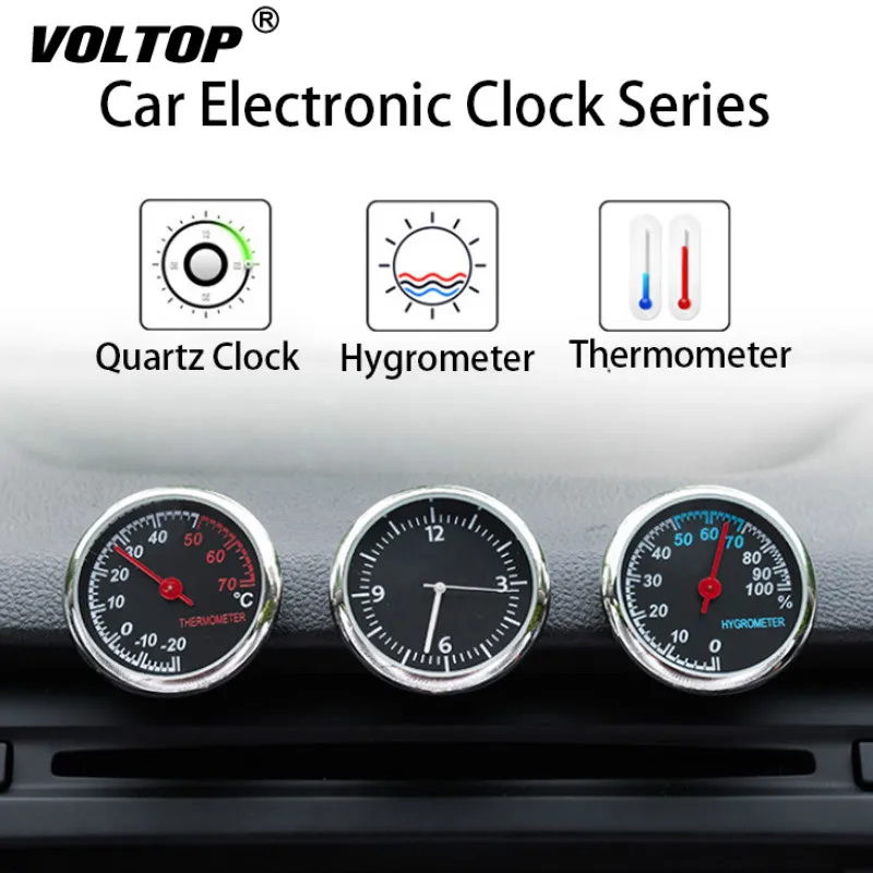 

Clock Hygrometer Thermometer Car Accessories Interior Dashboard Car Decorations Ornaments Pendant Quartz Watches