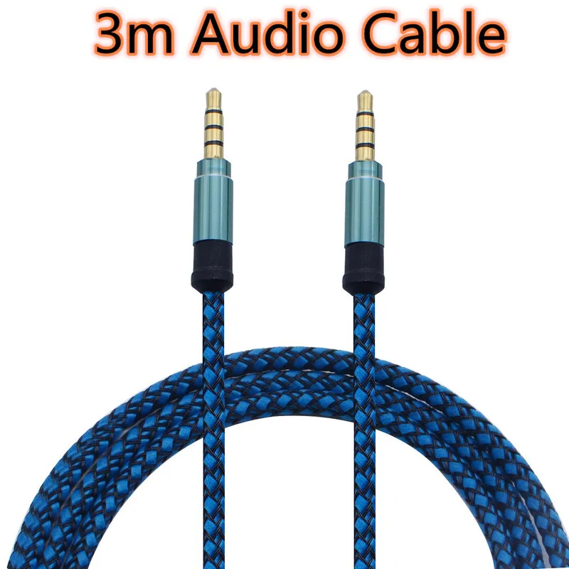 3 метра аудио кабель 3,5 мм разъем AUX кабель аудио адаптер для наушников для автомобиля MP3 MP4 наушники Мужской Aux линия для samsung Xiaomi