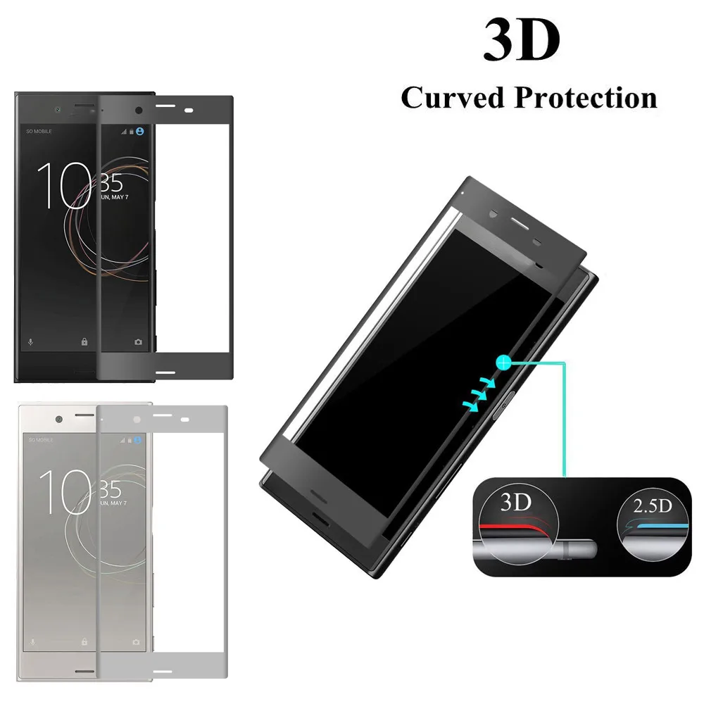 3D Защитное стекло для Sony Xperia XZ Премиум Закаленное Защита экрана изогнутая