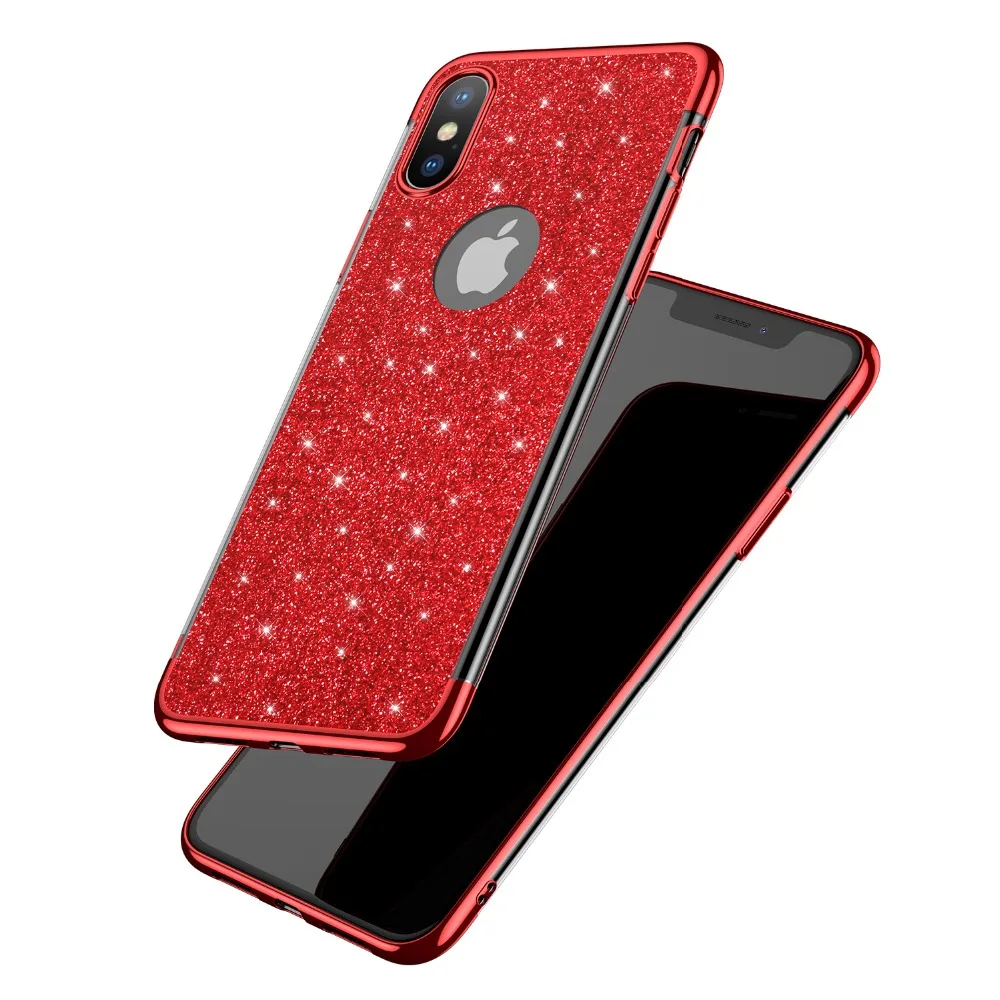 Роскошный блестящий чехол с покрытием для iPhone 8 7 6 6s Plus SE 2020 мягкий силиконовый из