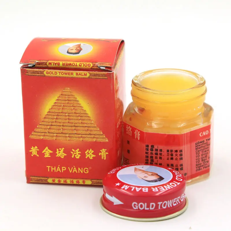 

Original Vietnam Gold Tower Balm Ointment Thailand Painkiller Muscle Relieving Arthritis Joint Pain Body Pain White Tiger Balm