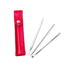 Женщины красоты 3 шт угревая игла экстракторы из нержавеющей стали Comedones удаление пятен инструмент случайный цвет