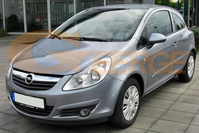 Для Opel Corsa D 2006 2007 2008 2009 2010 2011 галогенная фара RF Bluetooth контроллер многоцветный RGB светодиодный комплект ангельских глаз