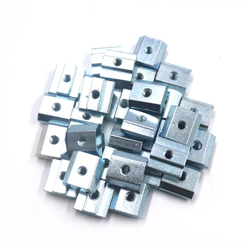 

Silver European Standard 40 Series Aluminum Slot Carbon Steel Half Round Roll In Sliding T Slot Nut with M5 Thread Pack of 20