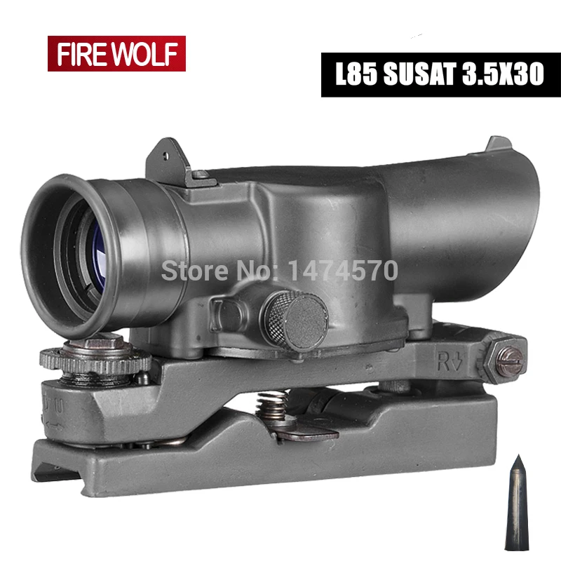 

L85 SUSAT Iron 3.5X30 Optical Sight Rifle Scope Quick Detach for Airsoft Weaver Mount
