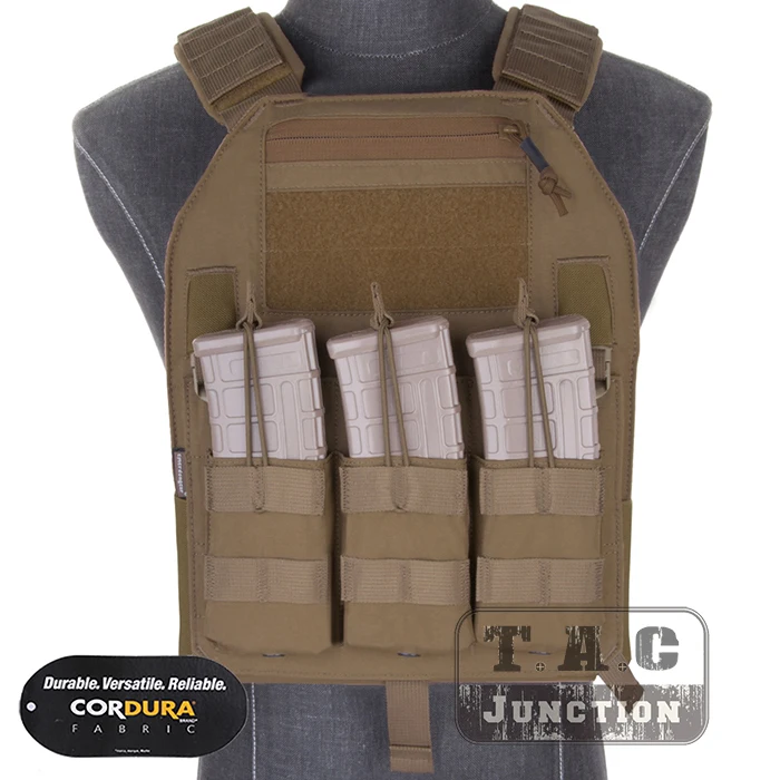 

Emerson LBX-4019 Armatus Slick Plate Carrier EmersonGear Tactical Lightweight Adjustable Vest Body Armor w/ Mag Pouch & Plates