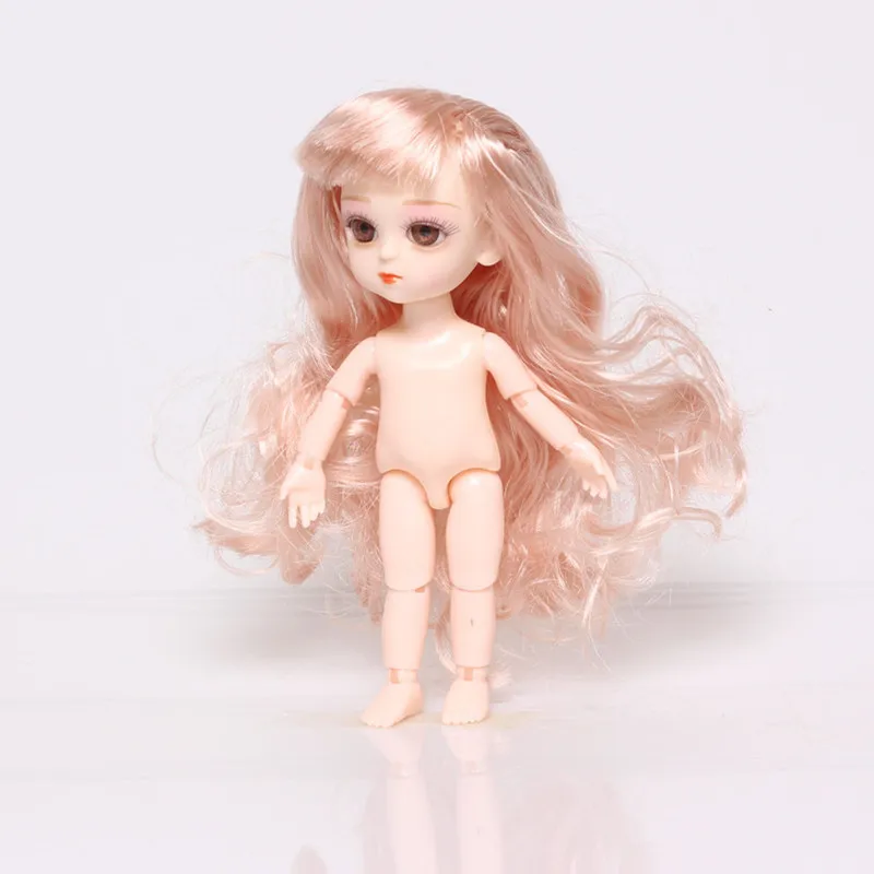 Новинка, 15 см, Bjd кукла, игрушка для девочек, детские куклы, 1/12, оригинальные куклы принцессы для девочек, игрушки для детей и одежда бесплатно - Цвет: brown-2