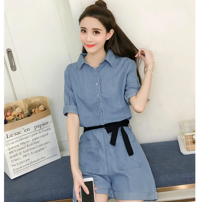 2019 Summer Loose New Women's Wide Leg Pants Jumpsuit Summer Workwear Denim Shorts Jumpsuit Overalls Fashion Clothing Trend 2019 Summer Loose New Women's Wide Leg Pants Jumpsuit Summer Workwear Denim Shorts Jumpsuit Overalls Fashion Clothing Trend