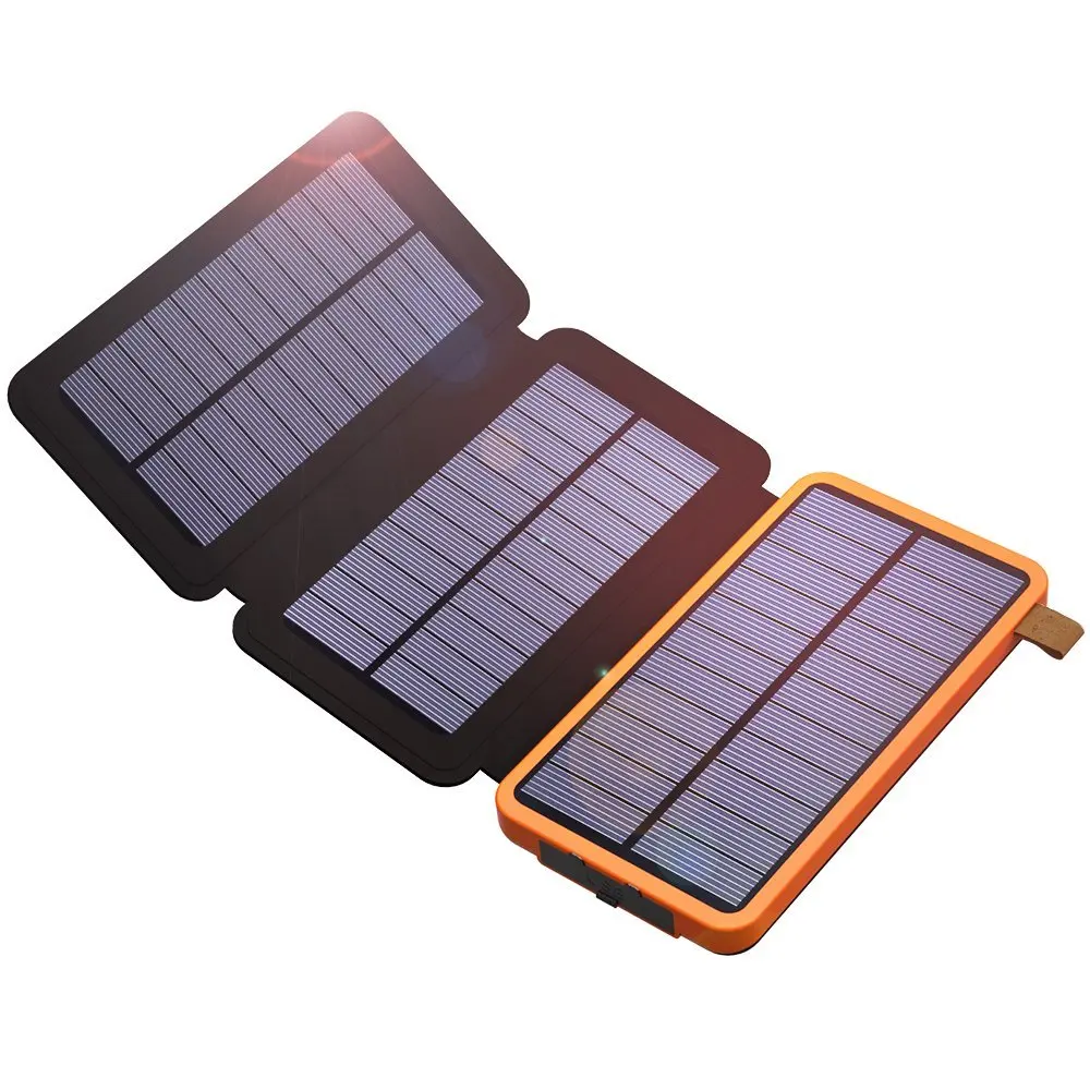 

Phone Charger 10000mAh Solar Phone Charger Power Bank Dual USB for iPhone 4s 5 5s SE 6 6s 7 7plus iPad Samsung s7 s8 HTC LG Sony