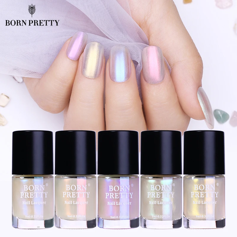  BORN PRETTY Shell Glitter Nail Polish 9ml/6ml Transparent Glimmer Shiny Lacquer Varnish Manicuring 
