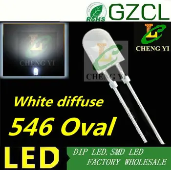 

Natural White 546 DIP LED diffused 5mm oval led diode 4000-4500K led display with stopper