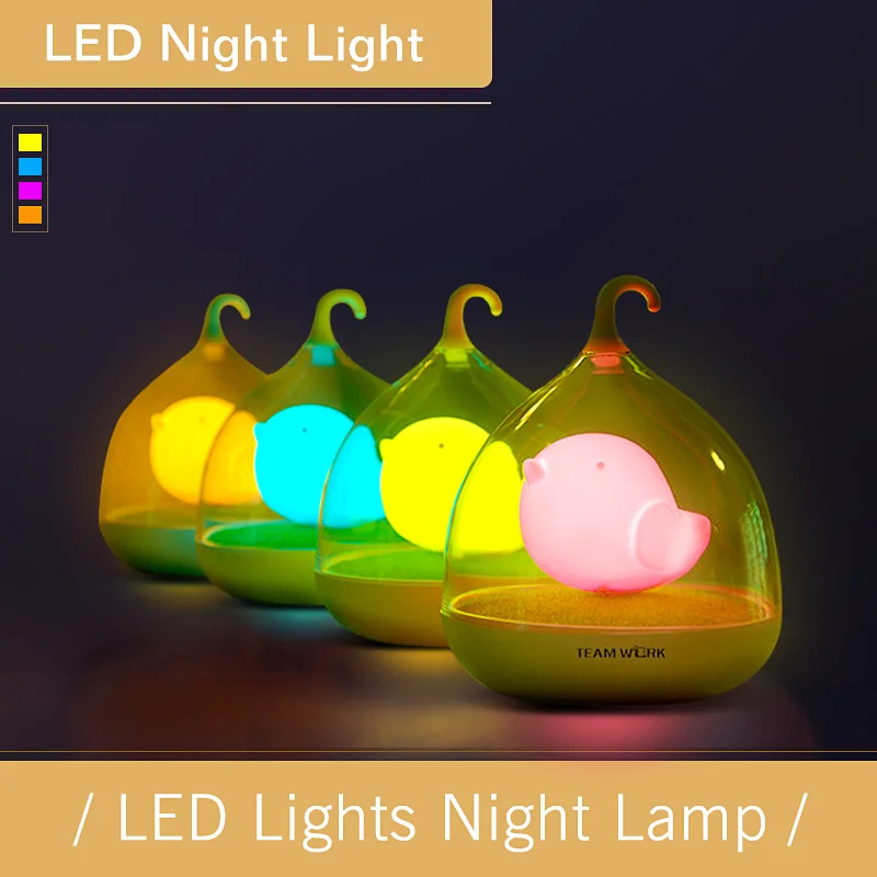 

New Creative Birdcage LED Night Light Re-chargeable Touch Dimmer Sensor Desk Table USB LED Lights For Baby Bedroom Sleep Light