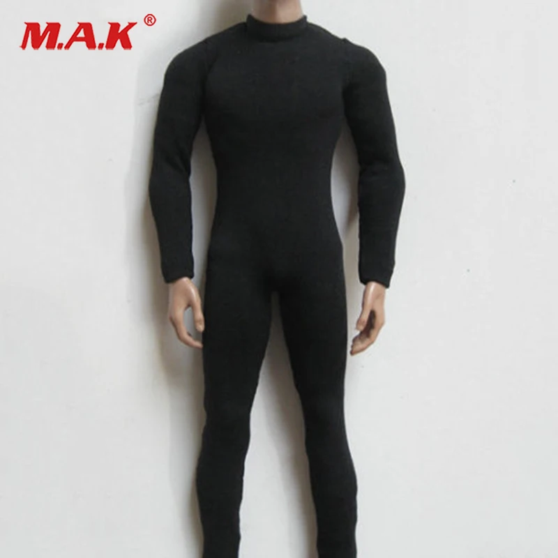 1/6 Male Black Slim Tight Stretch Leotard Clothing Set for 12" Figure Body Toys