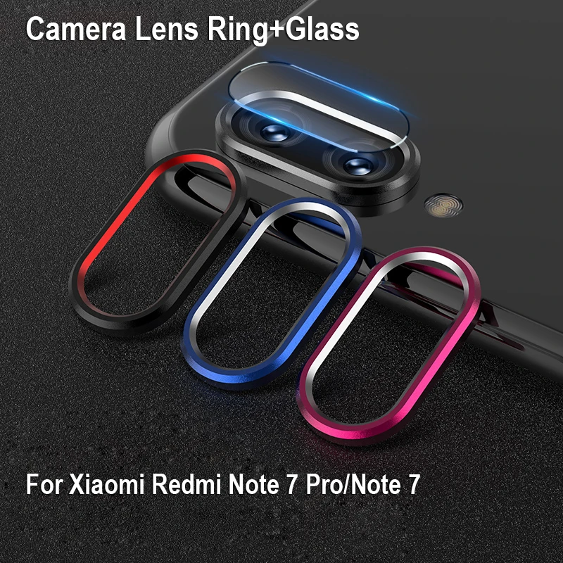 

For Xiaomi RedMi Note 7 Metal Rear Lens Protective Ring+Tempered Glass Camera Lens Film for Redmi Note 7 Note7 Screen Protector