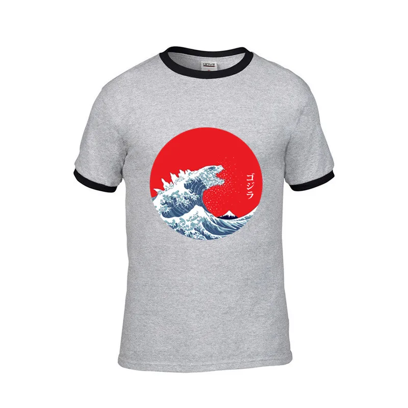 2019 уличная одежда Топ 25 Sci футболки с принтом Kaiju Hokusai большая волна от Kanagawa