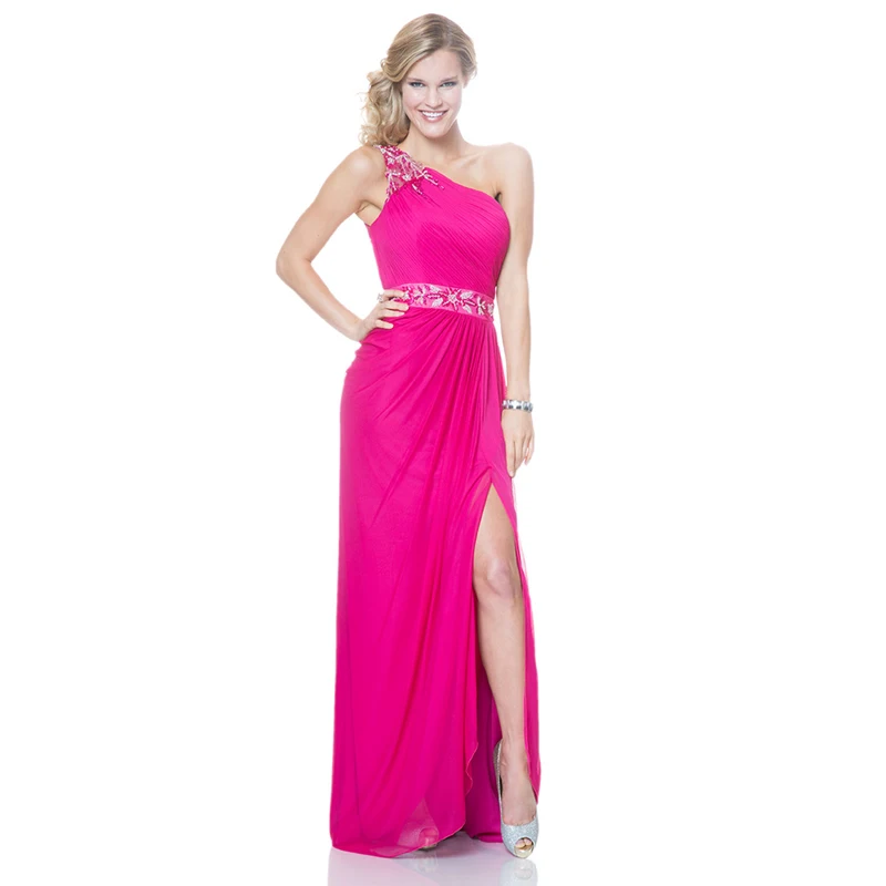 2017 Color Fucsia Vestidos De Baile Sexy de Un Hombro Rajó Largo Sirena  Vestidos de Noche Por Encargo Con Cuentas vestidos de fiesta|dress custom  made|mermaid evening dressevening dress - AliExpress