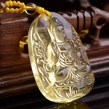 Светло-желтый кристалл кулон. Амитабха является покровителя Будды Бодхисаттвы