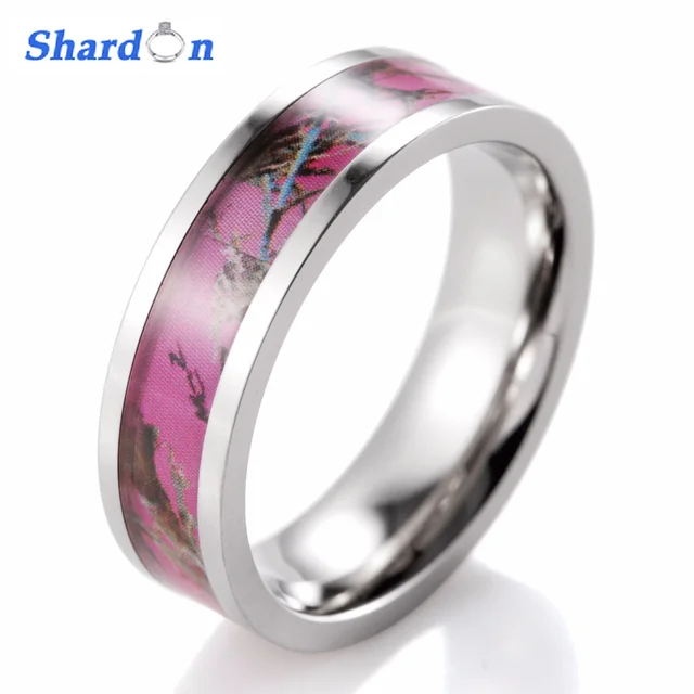 Shardon Women Rings 6mm Anium Pink Mossy Oak Camo Ring Engagement Shardon Women Rings 6mm Anium Pink Mossy Oak Camo Ring Engagement Camouflage Wedding Band
