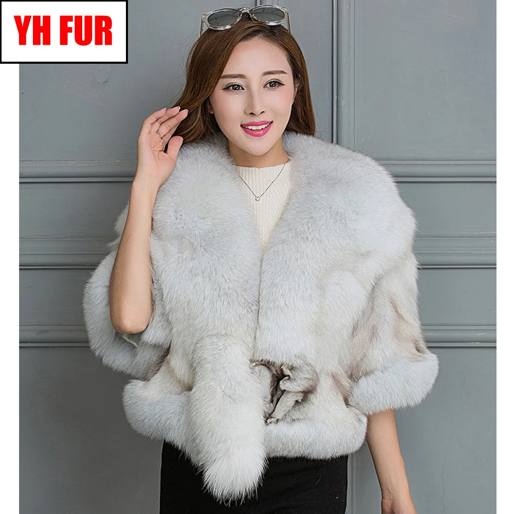 

New Spring Winter Lady Real Fox Fur Coat Soft Warm Women Natural Fox Fur Short Jacket Good Quality Real Fox Fur Shawl Outerwear