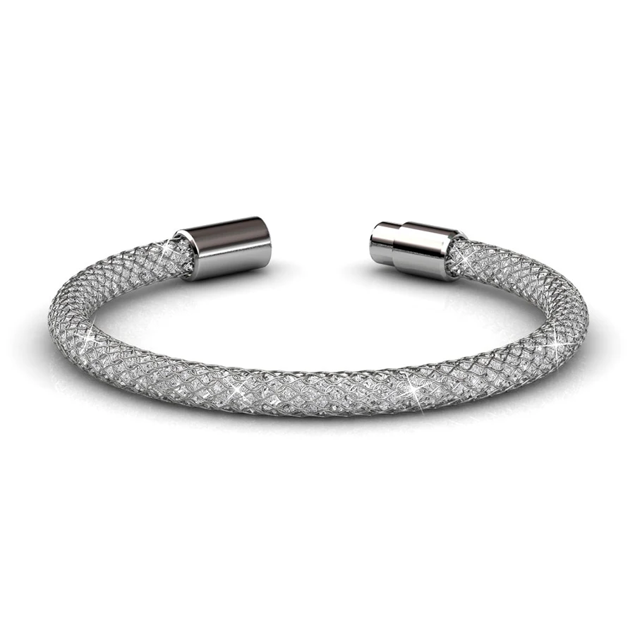 MALANDA брендовые новые модные сетчатые браслеты с кристаллами от Swarovski для женщин