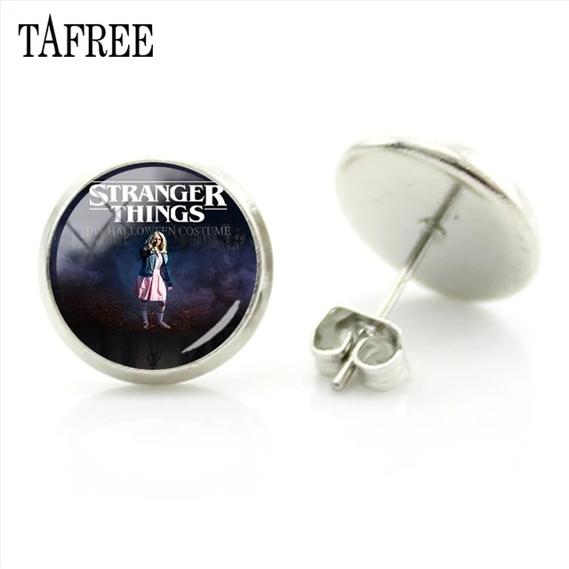 TAFREE Fashion Jewelry American Thriller TV Series Stranger Things Sliver Stud Earrings Women Party Decorations Earrings QF118 QF134