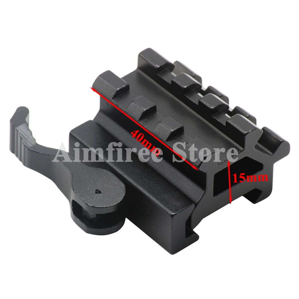 90 Degree 45 Degree Dual Rail Mount 40mm/1.5 inch with 3 Picatinny Slots Riser 90 Degree 45 Degree Dual Rail Mount 40mm/1.5 inch with 3 Picatinny Slots Riser