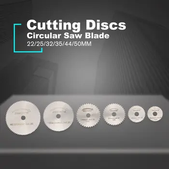 

7PCS HSS Circular Saw Blade Rotary Tool 22/25/32/35/44/50mm Wood Cutting Discs Drill Mandrel for Dremel Metal Cutter