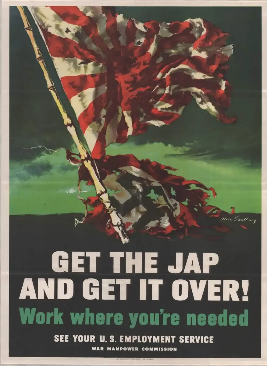 Служба по трудоустройству США получить Jap WW2 Классическая винтажная ретро