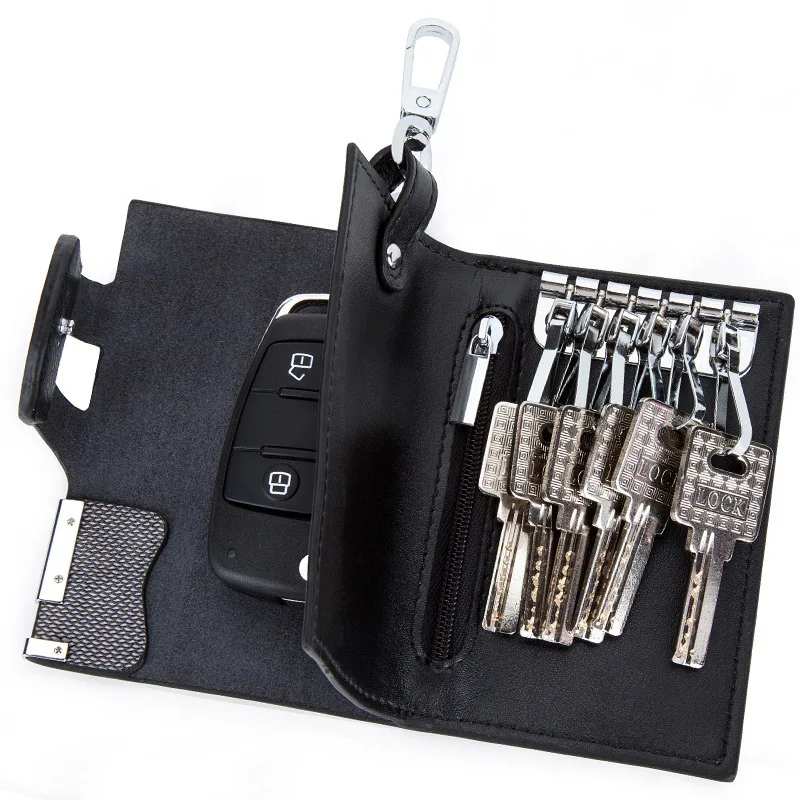 

2018 New Men Leather Buckle Around 6 Hook Key Case Keychain Multifunction Car Key Holder Wallet LBY2018