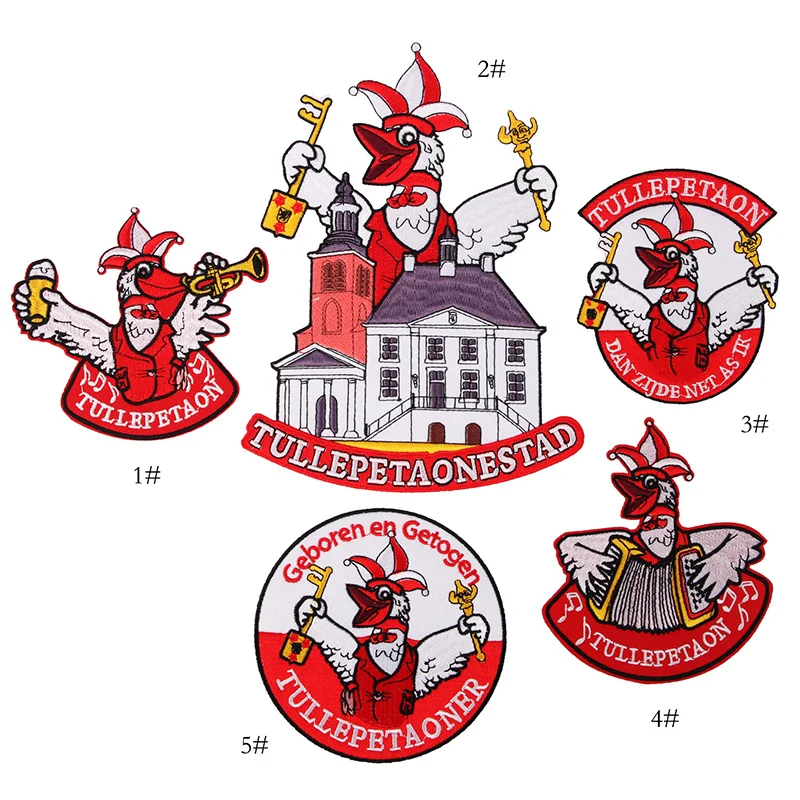 

Cartoon Chicken Iron On Patches Sewing Embroidered Applique for Jacket Clothes Stickers Badge DIY Apparel Accessories 10 pcs/lot
