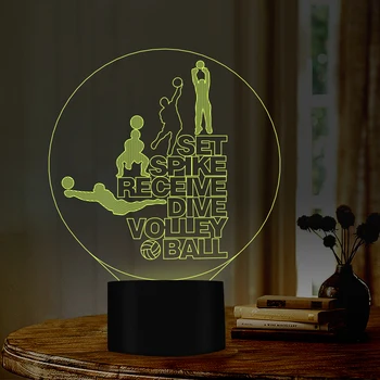 

Playing volleyball style Night Lamps 7 changing Colors USB Port ideal gift for athletes friend room decor