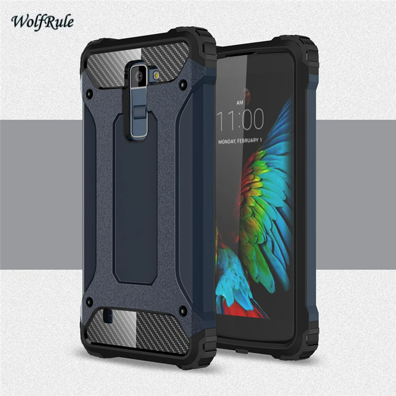 

For Case LG K10 Cover Anti-knock Silicon + Plastic Case For LG K10 Case For LGK10 M2 K420N K430DS Business Style Mobile Phone