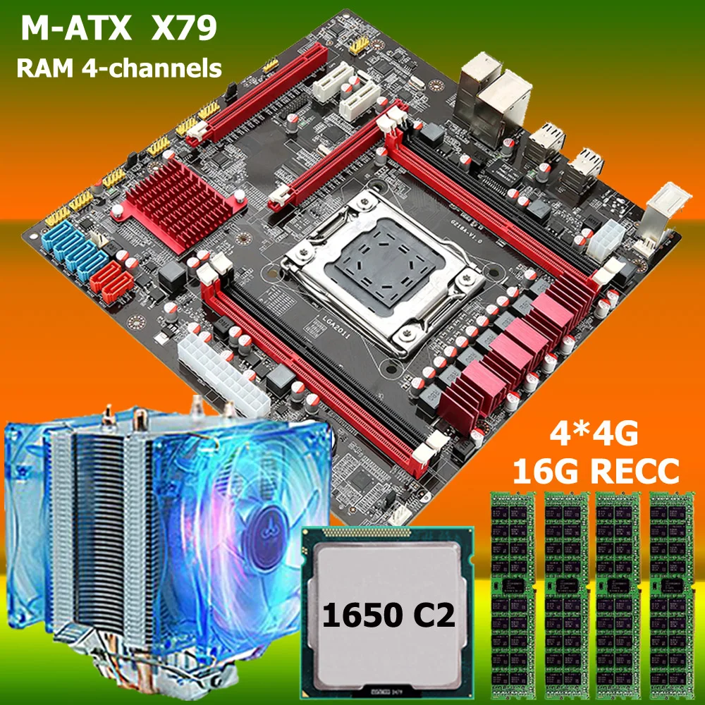 OEM M ATX RAM 4 channels X79 motherboard CPU RAM combos with CPU cooler