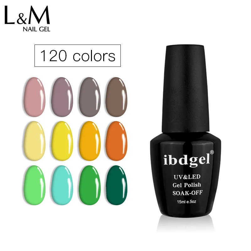 

12pcs/lot ibdgel black bottle Gelatu series gel nail polish 120 COLORS Gel Nail Polish Nail Art UV/LED Gel Polish Semi Permanent