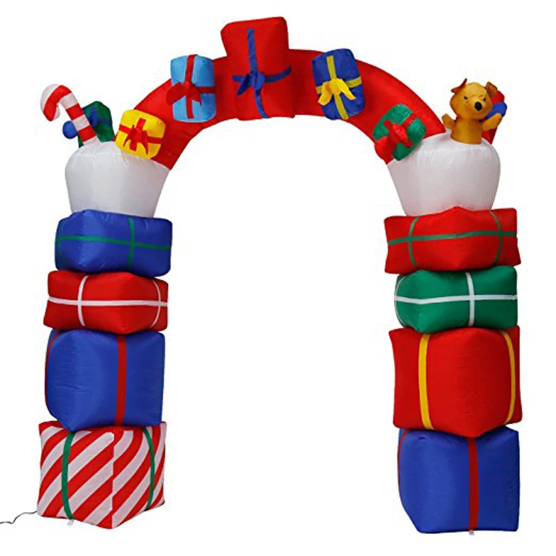 

240cm 7.8' Giant Inflatable Santa Arch Garden Yard Archway LED Light with Air Pump Christmas Halloween Props Party Blow Up Decor