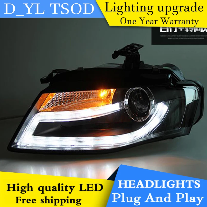 D_YL Car Styling for Audi A4 Headlights 2008-2012 A4L LED Headlight DRL Bi Xenon Lens High Low Beam Parking HID Fog Lamp | Автомобили и