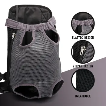 

New Fashion Outdoor Pet Bag Legs Out Front Style Carrier Travel Backpack Double Shoulder Bag for Small Dog Pet Supplies(gray)