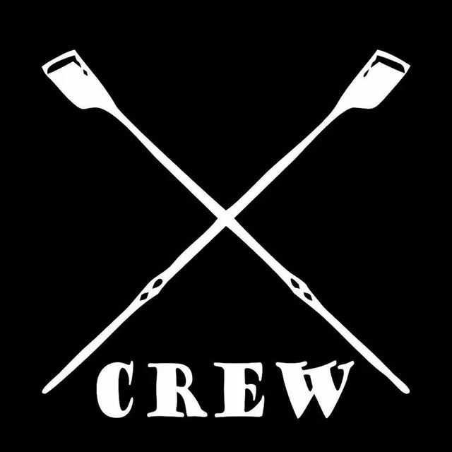 15X15.2CM CREW Oars Rowing Funny Vinyl Car Sticker Car styling Decals