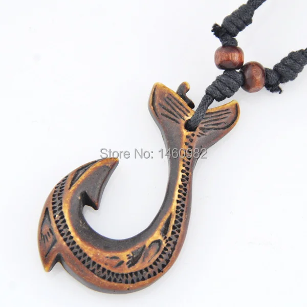 Cool Tribal Yak Bone Powder Carving New Zealand Maori Hooks Pendant Adjustable Necklace GIFT YN228 | Украшения и аксессуары