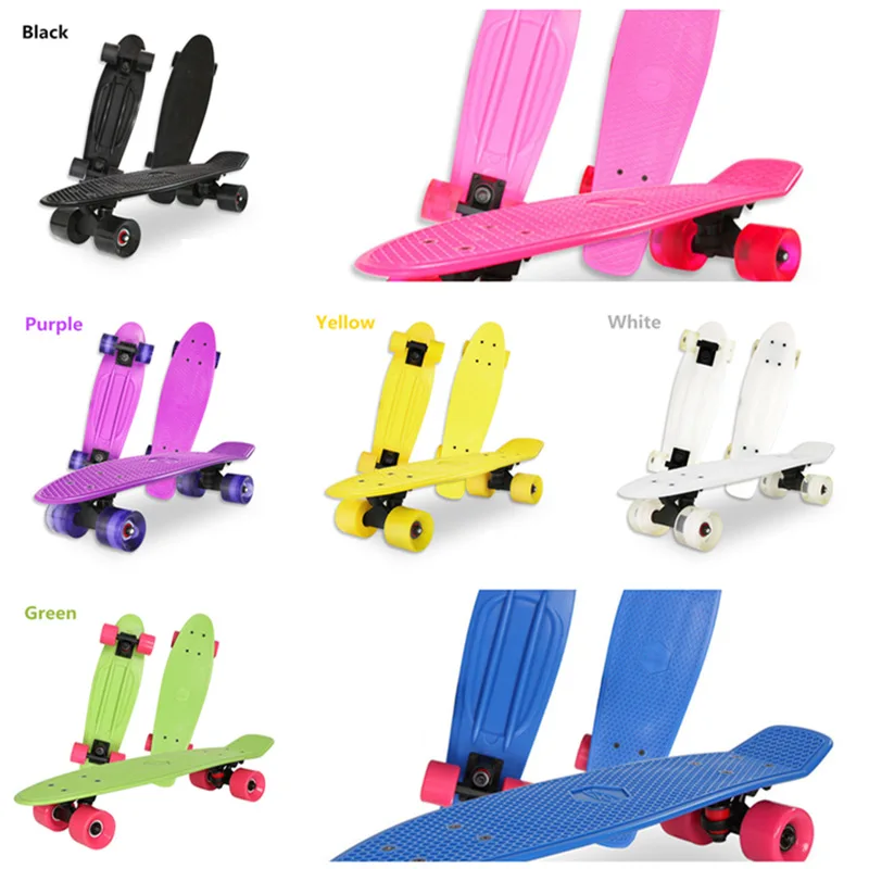 225''-little-fish-skateboard-street-rockered-skate-board-youth-outdoor-sports-equipment-4-wheels-60mm-pu-wheel-alloy-support