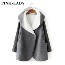 Autumn Winter Women Clothing Knitted Sleeve Lamb Wool Hooded Military Camouflage Jacket Coat Female Thick Warm Fur Outerwear
