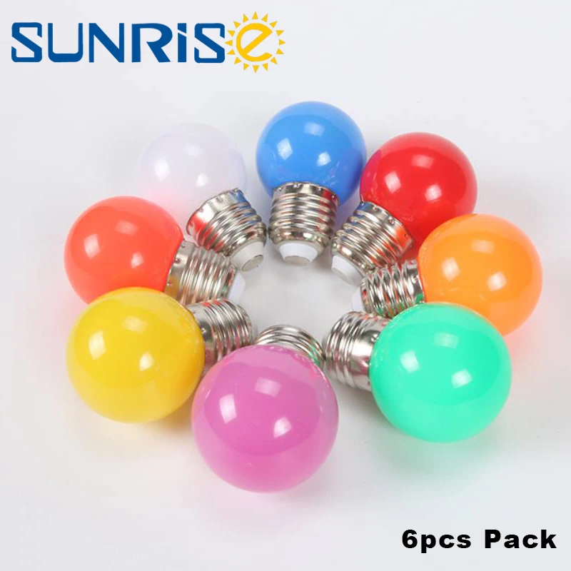 

Colorful Bulb 6PCS Lampada Lamp Colorful Bombillas E27 3W 220V LED Light SMD2835 Lamparas LED Bulbs Light flashlight LED