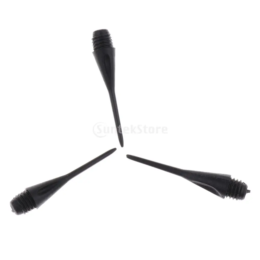 100 Pcs Dart Soft Tips Points 2BA Standard Darts Shaft Needle Black