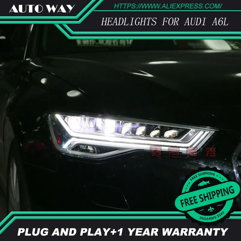 Стайлинга автомобилей Фара для Audi A6L A6 2012- Фары для автомобиля светодиодные фары DRL дневные Бег света Би- ксеноновые линзы HID