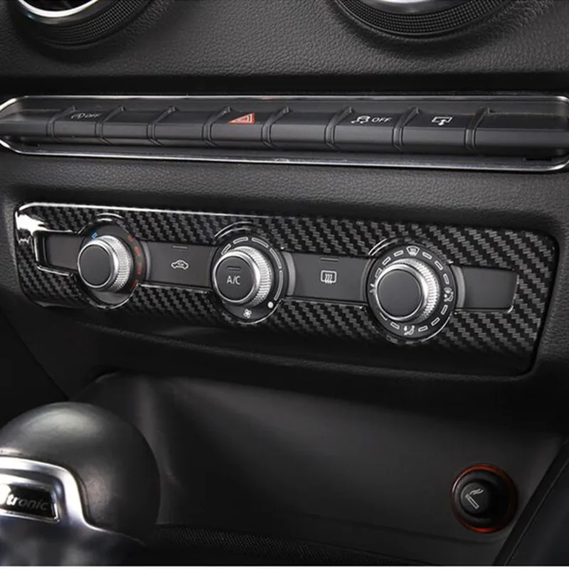 

Car Center Control Air Conditioner Knob Switch Frame Cover Trim For Audi A3 8V 2014-2019 Carbon Fiber Color Interior Modified