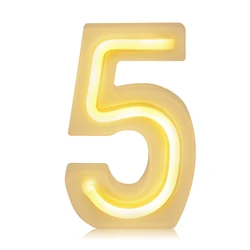 Lâmpada de led com pequeno número e letras, decoração criativa para festa de casamento, casa, alfabeto em inglês, lâmpada com número e luz romântica