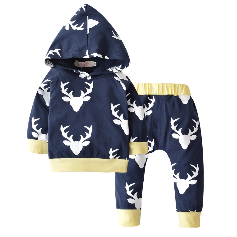 New 2018 Kids Tops Hoodie Cute Animals Kids Baby Clothes Set Warm