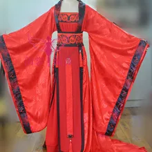 Женский костюм Hanfu дракон и Phoneix хвостатый Hanfu для фотографии или косплея красный и черный Древний китайский Свадебный невесты